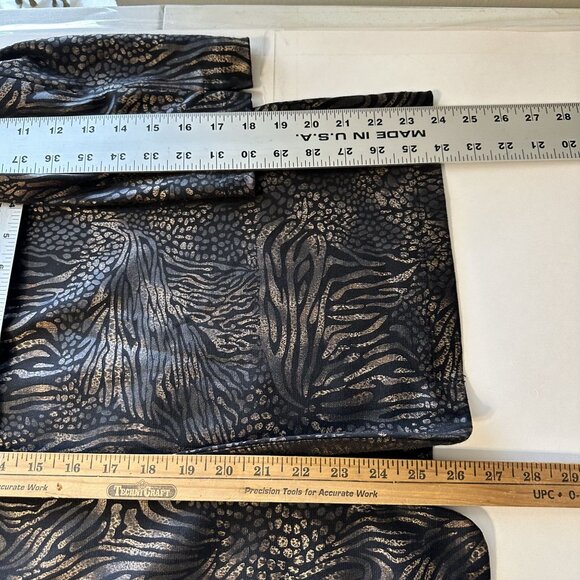 Bonworth Womens Black & Gold Animal Print Open Front Cardigan Jacket 1X - Picture 4 of 8